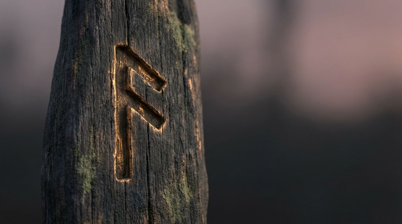 Rune stones on a wooden surface